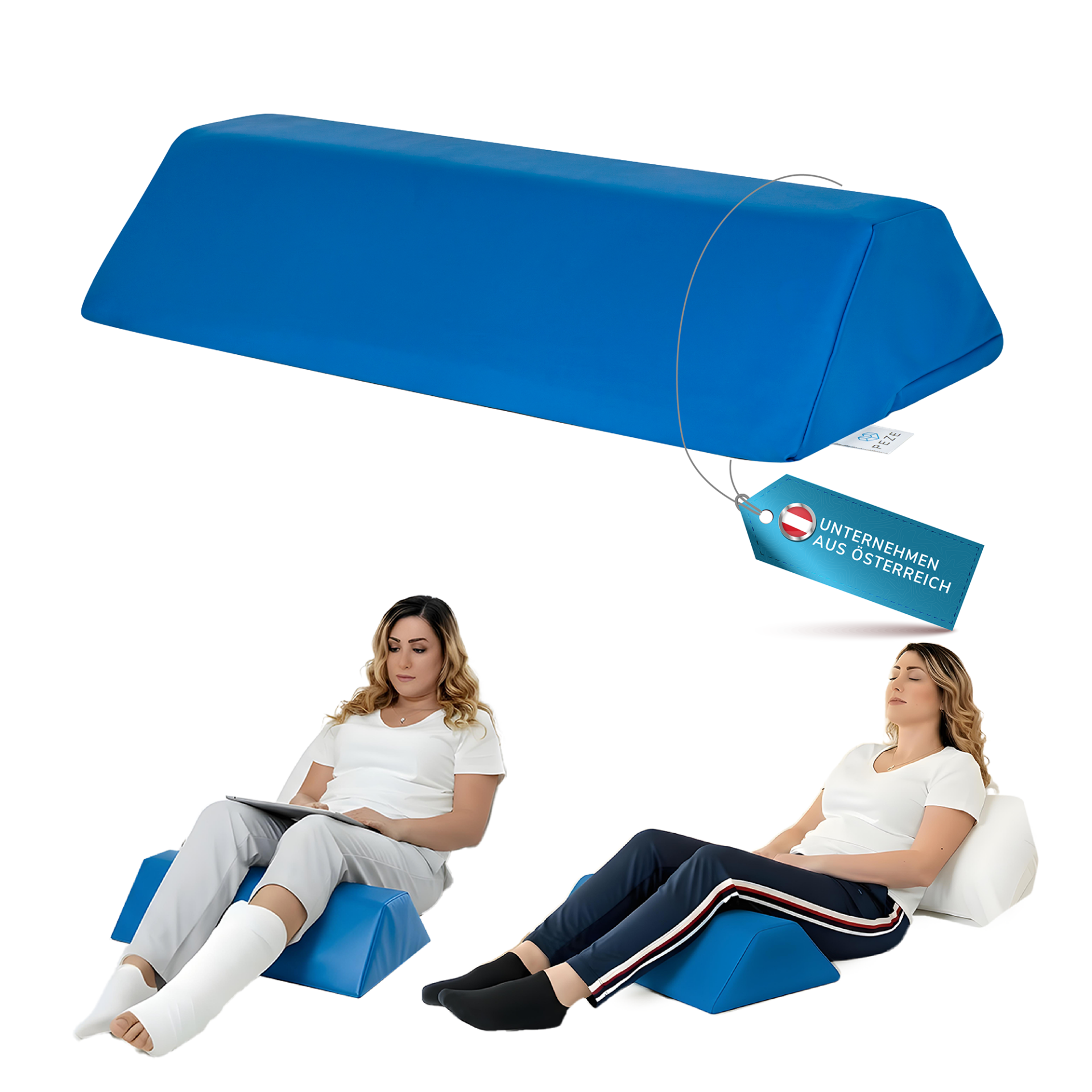 2 Stück + 2 Bezüge - Lagerungskissen für Erwachsene - Ideal für Knie, Beine, Rücken - PU-Bezug wasserfest & desinfizierbar