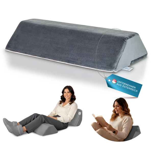 2 Stück -  Rückenkissen für Bett & Sofa Keilkissen & Lesekissen - Knie, Beine, Rücken