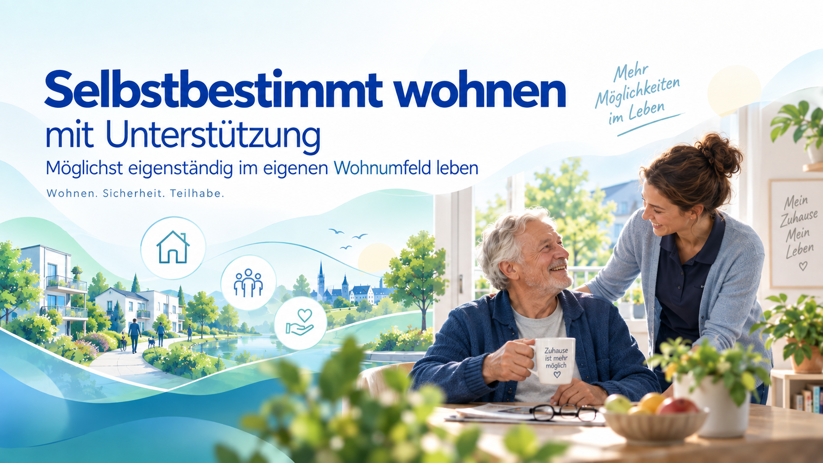 Banner Selbstbestimmt wohnen mit Unterstützung