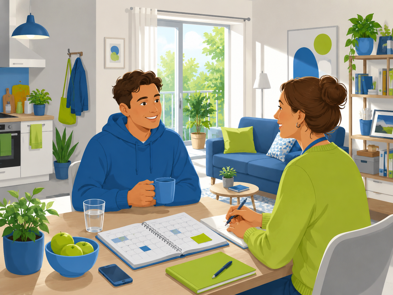 Illustration zur Eingliederungshilfe Ü18 und Assistenz beim Wohnen im eigenen Lebensumfeld