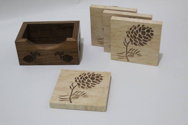 Drink Coasters with Holder