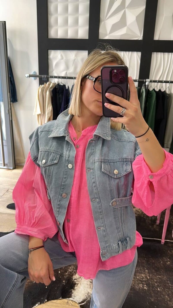 Veste en jean sans manches
