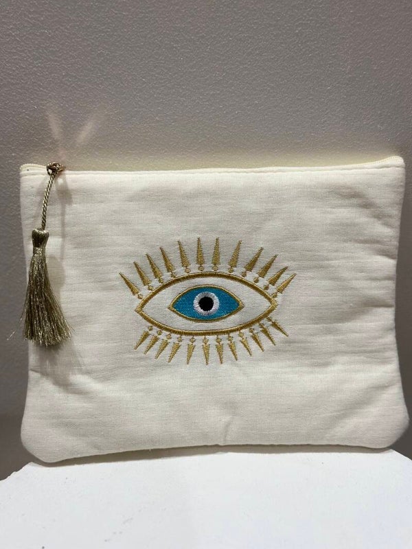Pochette œil ecru