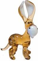 Beeld Ezel met blauwe ogen van glas handgemaakt