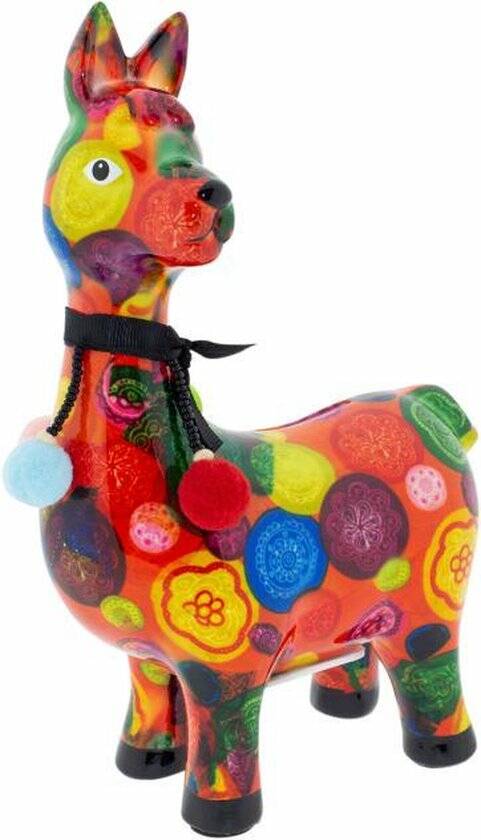 Pomme pidou Lama Pedro - Spaarpot - M - Oranje - Cirkels