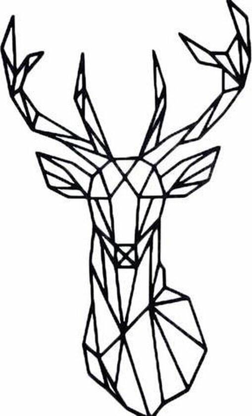 FBRK. Hert - 80 x 47 cm White | Geometrische dieren en vormen