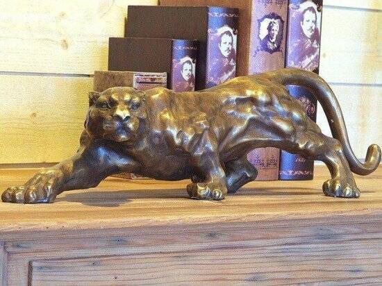 Beeld - Tuinbeeld - brons - panter - Bronzartes - 19 cm hoog