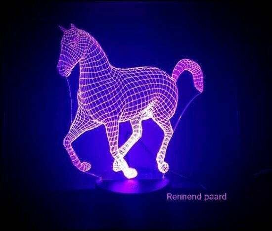 3D led lamp RENNEND PAARD