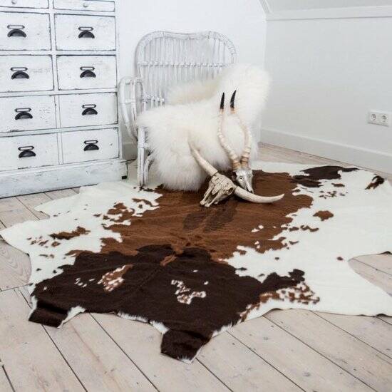 Namaak huid koe bruin gevlekt XL