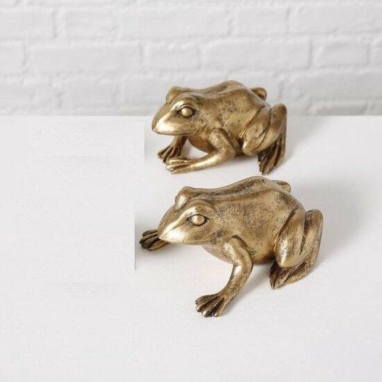 Kikker - 2 set- Polyserin- Goud - 9 cm - Beeld - Decoratie