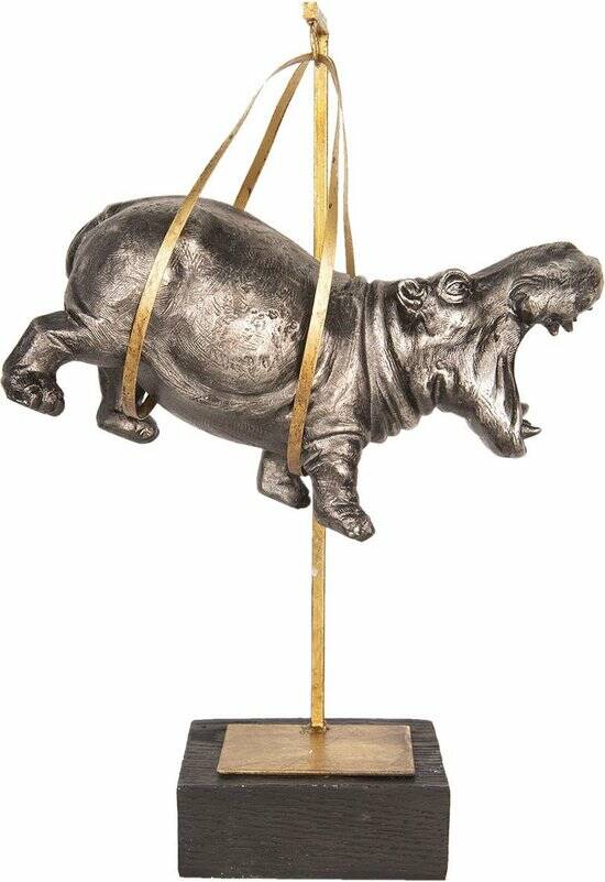 Decoratie nijlpaard 26*15*43 cm Grijs | 6PR2481 | Clayre & Eef