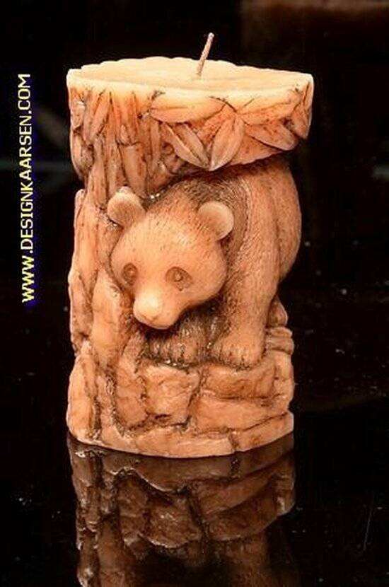 Beer kaars BRUIN Vierkant, H: 10 cm