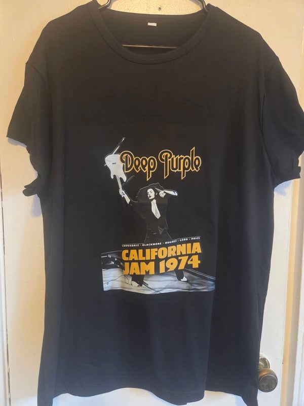 Deep Purple - California Jam 1974 Black T-Shirt #245 (2XL)