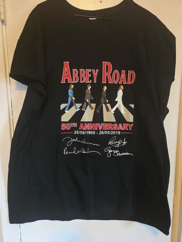 The Beatles - Abbey Road 50th Anniversary Black T-Shirt #106 (Size XL)