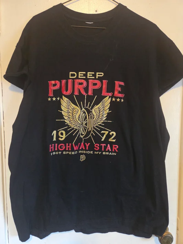 Deep Purple - 1972 Highway Star Tour Black T-Shirt #121 (2XL)