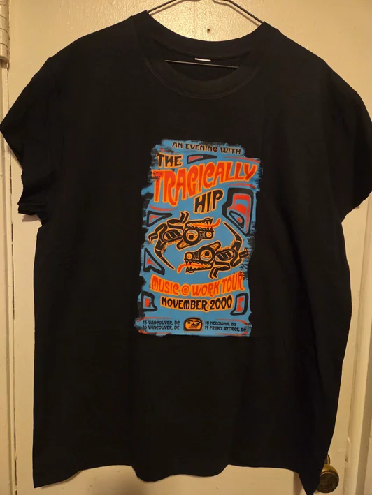 The Tragically Hip - 2000 Music at Work Tour Black T-Shirt #235 (2XL)