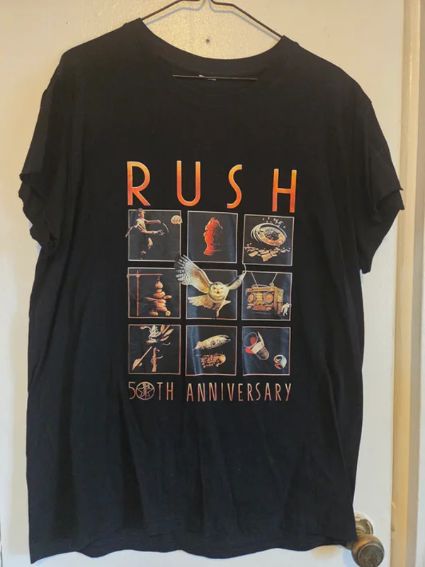 Rush - 50th Anniversary Black T-Shirt #145 (XL)