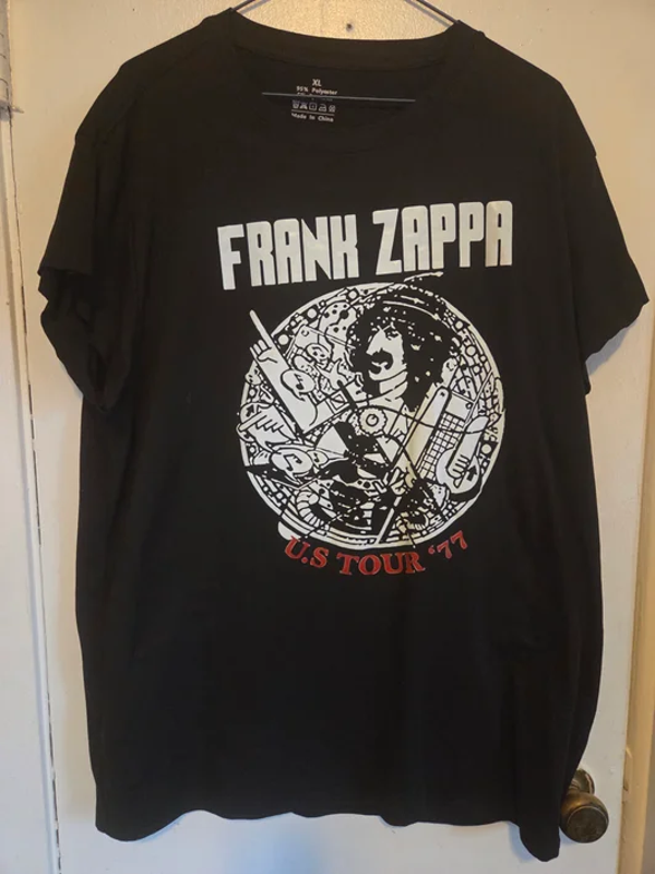 Frank Zappa - US Tour 1977 Black T-Shirt #180 (2XL)