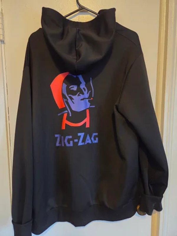 Zig Zag Man - Zip Black Hoodie #215 (2XL)