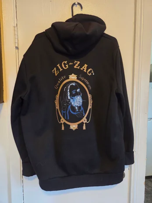 Zig Zag Man - Zip Black Hoodie #216 (2XL)