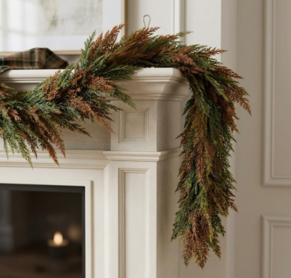 Valery Madelyn 9ft Artificial Norfolk Pine Fall Garland for Mantle
