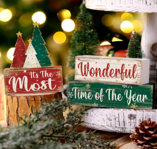 Moucuny 4 Pcs Christmas Tree Table Decorations