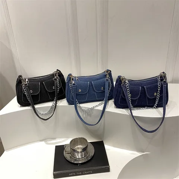 Sac jeans (petit modèle) bleu moyen