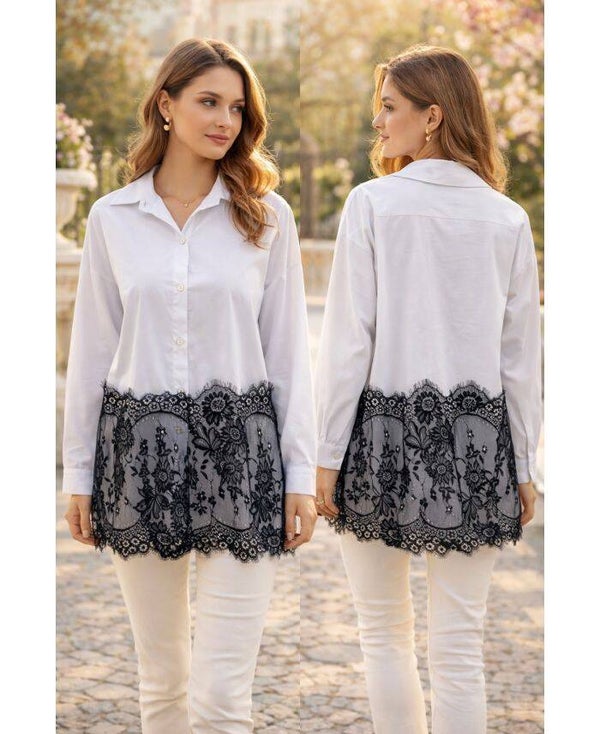 Chemise dentelle noire taille unique