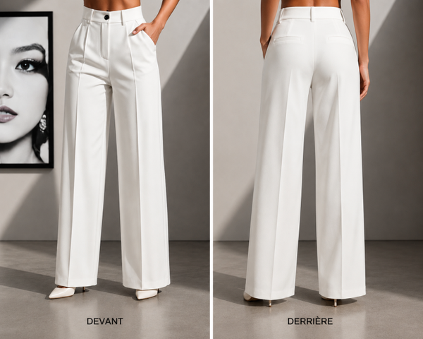 Pantalon palazzo blanc M