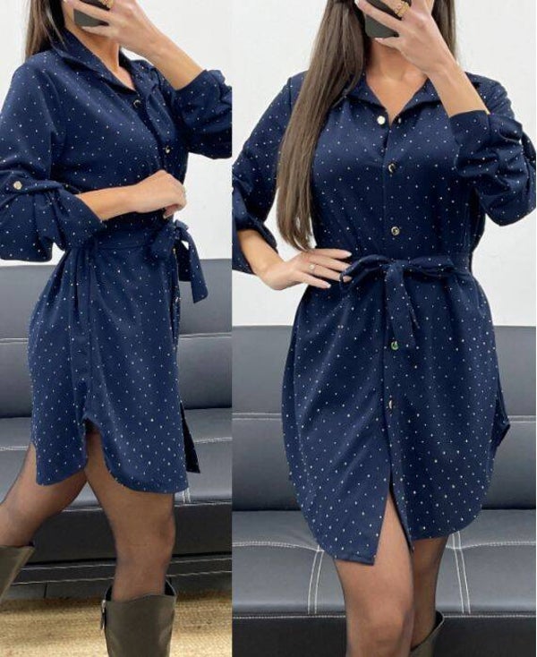 Robe tunique clouté marine taille unique