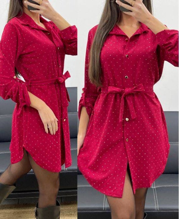 Robe tunique clouté rouge taille unique