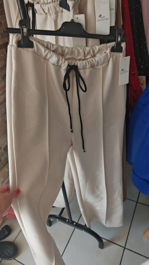 Pantalon décontracté style jogging beige