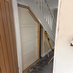 New door and frame under stairs recycle door 