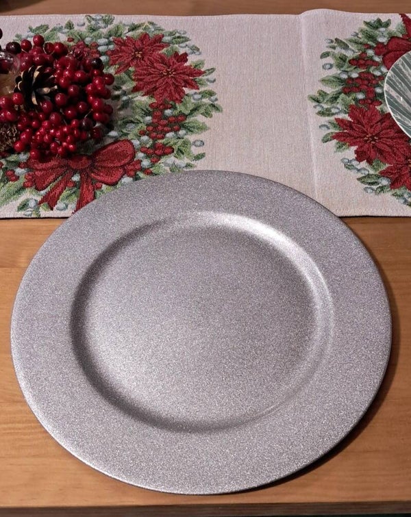 BANDEJA O BAJO PLATO PLATEADO