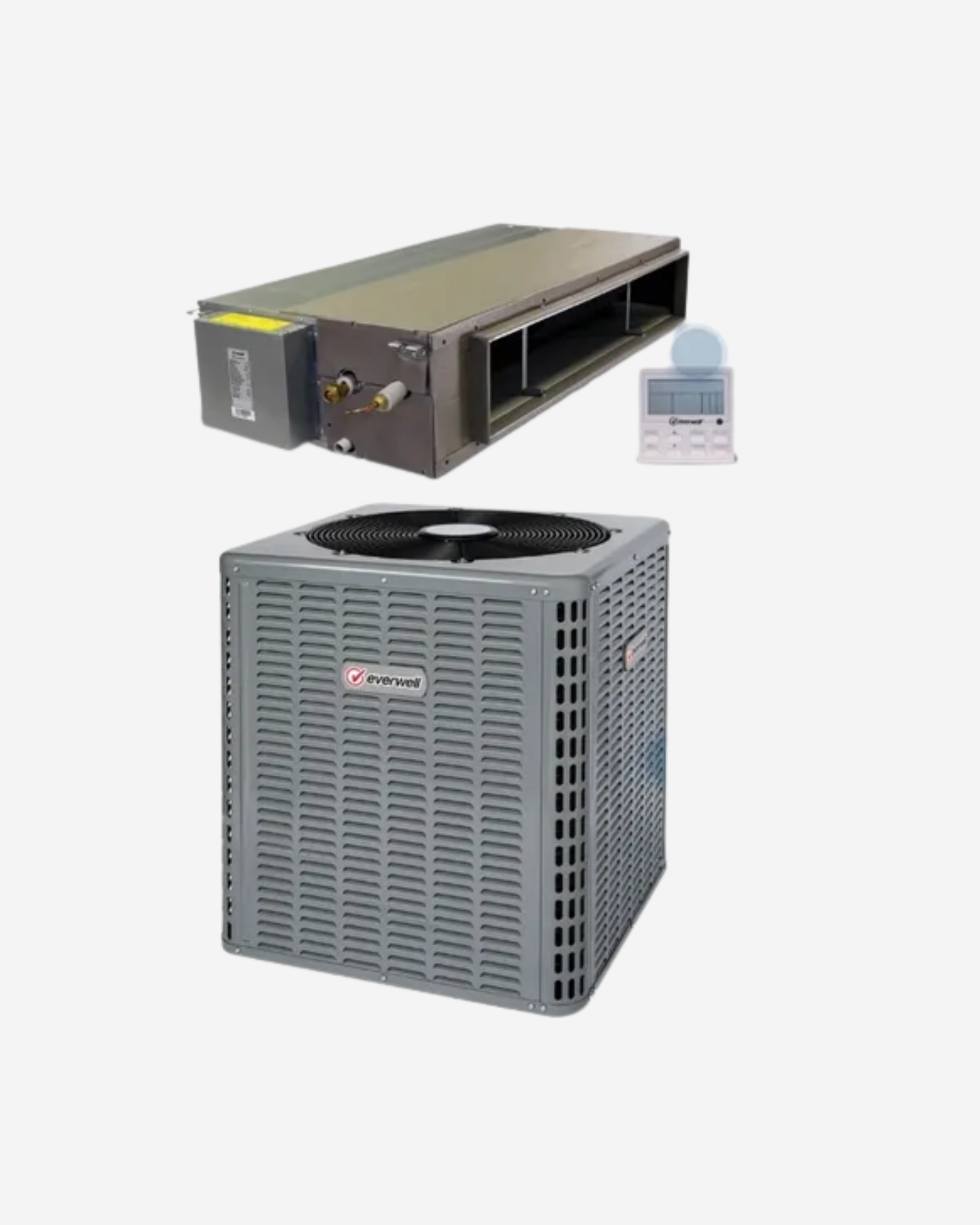 Equipo de aire acondicionado con evaporadora tipo Fancoil de 5 toneladas, Marca Everwell