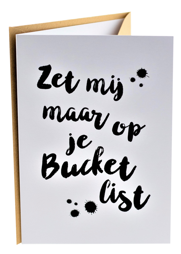 Connect wenskaart 20 - Zet mij maar op je bucketlist