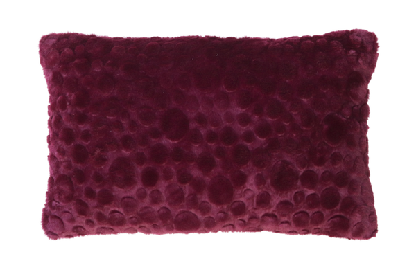 Kussen bont suede dot bordeaux 57x37cm