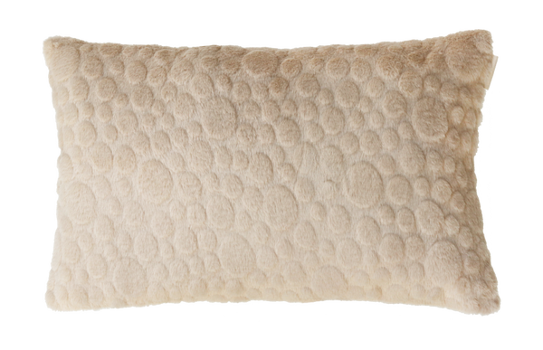 Kussen bont suede dot champagne 57x37cm