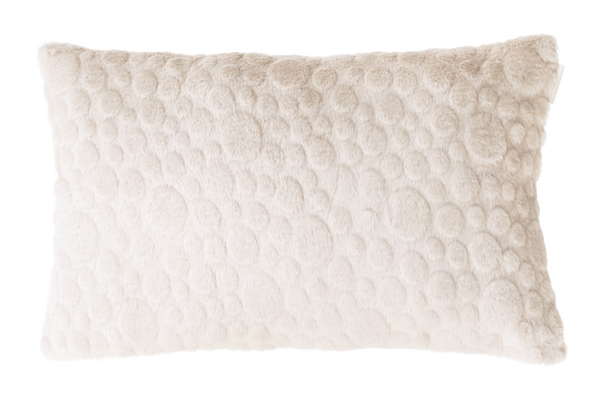 Kussen bont suede dot ecru 57x37cm
