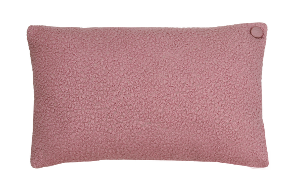 Kussen bouclé linnen knoop dusty rose 57x38cm