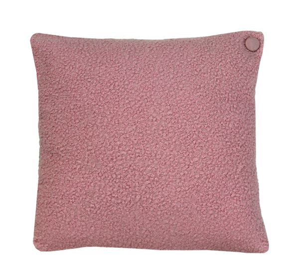 Kussen bouclé linnen knoop dusty rose 48x48cm