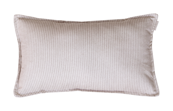 Kussen canvas streepjes zand taupe 58x39cm