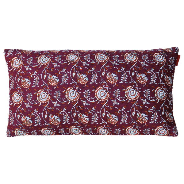 Kussen flower quilt bordeaux 56x32cm