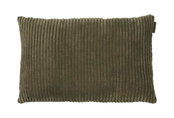 Kussen grof rib olijf 57x38cm