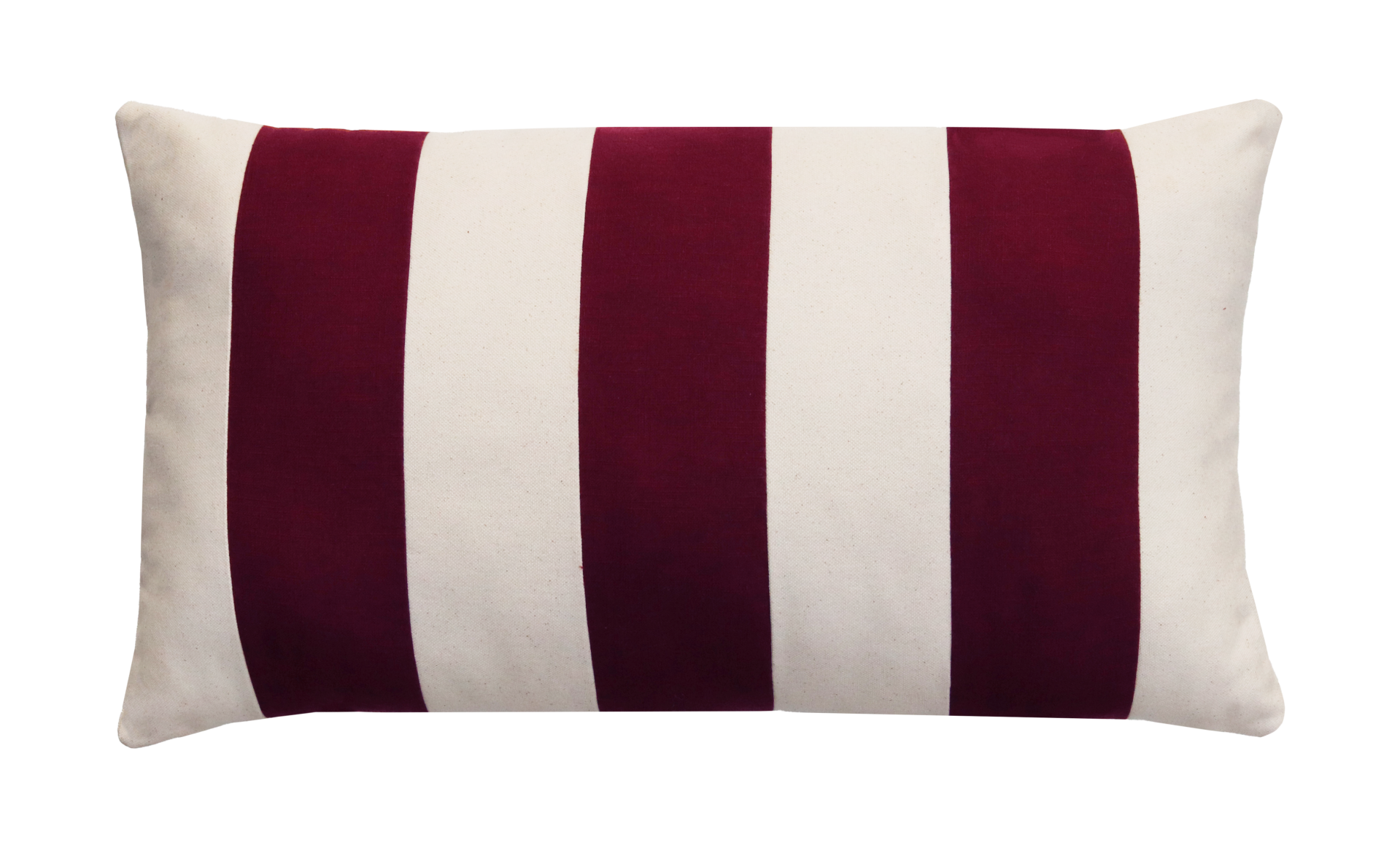 Kussen linnen streep bordeaux ecru 60x36cm