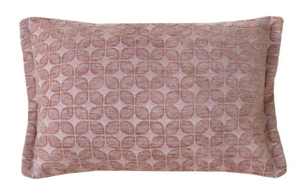 Kussen retro leaf oud roze 58x37cm