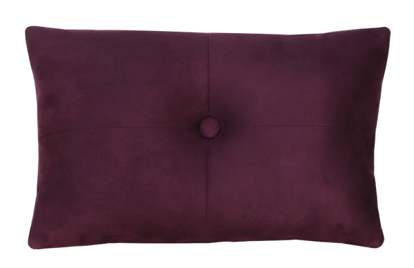 Kussen suéde knoop aubergine 55x37cm