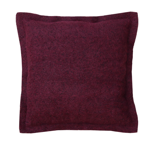 Kussen wol boucle bordeaux 55x55cm