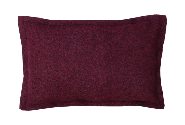 Kussen wol boucle bordeaux 60x42cm