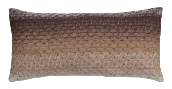 Kussen various mixed wool bruin camel ecru 71x34